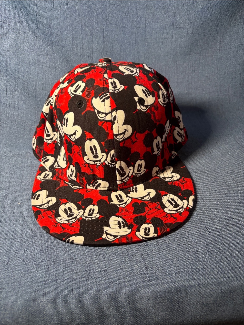 Disney Red, Black and White Mickey Mouse Allover Snapback Hat